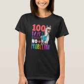 T-shirt 100 Days of School No Probllama Llama Happy 100th (Devant)
