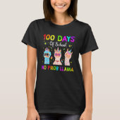 T-shirt 100 Days Of School No Probllama Llama Happy 100th (Devant)