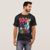 T-shirt 100 Days Of School No Probllama Llama Happy 100th  (Devant entier)