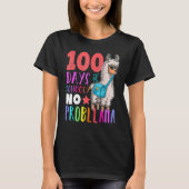 T-shirt 100 Days Of School No Probllama Llama Happy 100th (Devant)