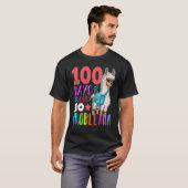 T-shirt 100 Days Of School No Probllama Llama Happy 100th  (Devant entier)