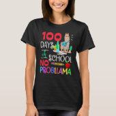 T-shirt 100 Days Of School No Probllama Llama Shirt Llama (Devant)