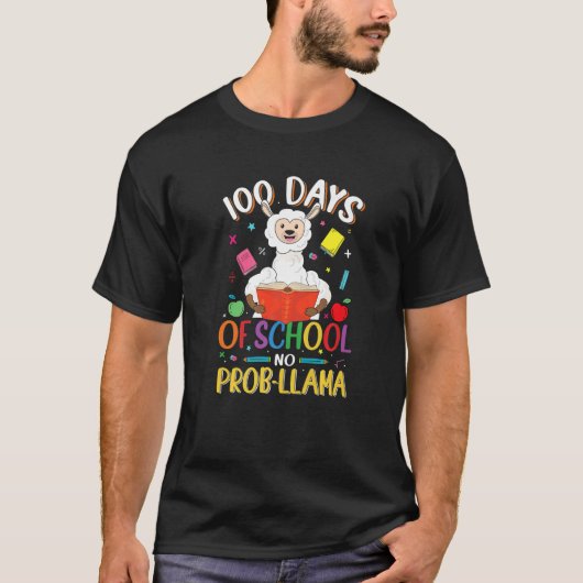 T-shirt 100 Days of School No Probllama Llama Teachers Stu (Devant)