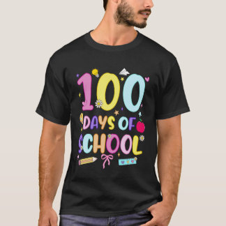 T-shirt 100 Days of School Preppy 100th Day of School Girl
