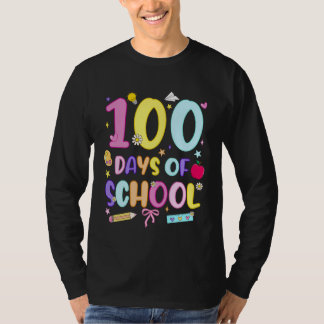 T-shirt 100 Days of School Preppy 100th Day of School Girl
