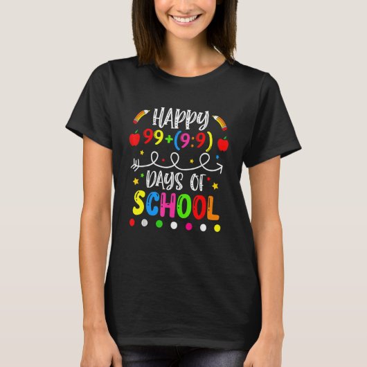 T-shirt 100 Days Of School Shirt Math Equation Teacher Stu (Devant)