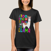 T-shirt 100 Days Of School Shirt No Probllama Llama 100th  (Devant)