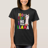 T-shirt 100 Days of School Shirt No Probllama Llama 100th  (Devant)