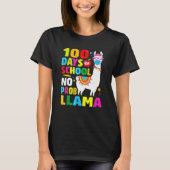 T-shirt 100 Days Of School Shirt No Probllama Llama Face M (Devant)