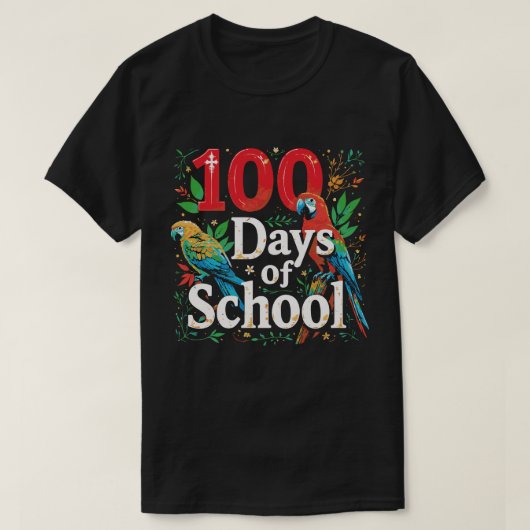 T-shirt 100 Days of School squad bird Student Parrot Zoo (Design devant)