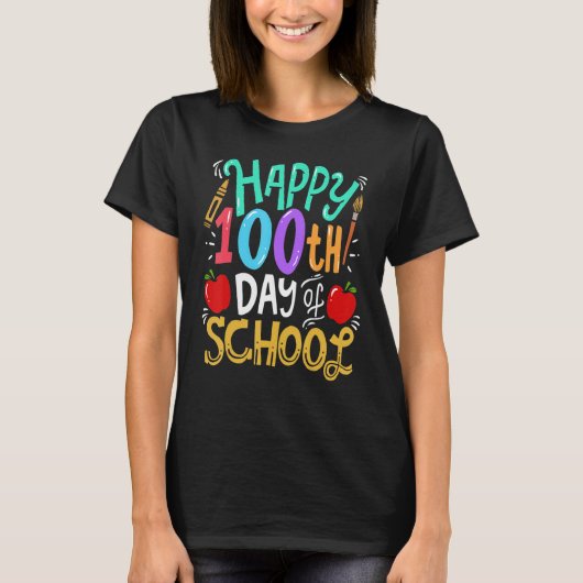 T-shirt 100 Days Of School Teacher (Devant)