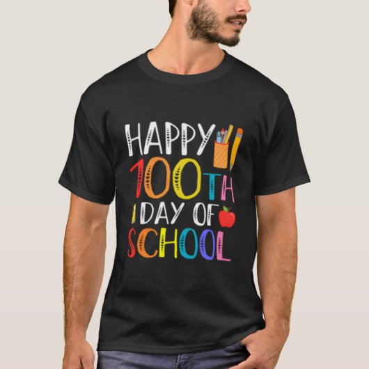 T-shirt 100 Days Of School Teacher And Student (Devant)