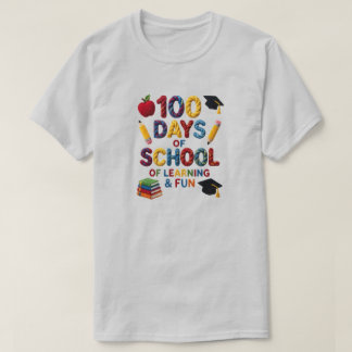 T-shirt 100 Days of School ,Teacher, Faux Yarn Bow Style