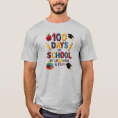 T-shirt 100 Days of School ,Teacher, Faux Yarn Bow Style (Devant)
