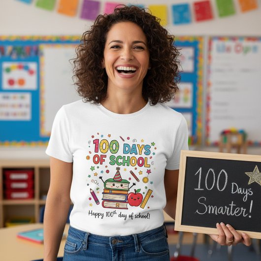 T-shirt 100 Days of School Teacher,Gift Celebrating 100th