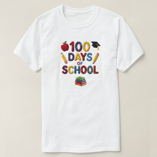 T-shirt 100 Days of School ,Teacher, Little Miss 100 days (Design devant)