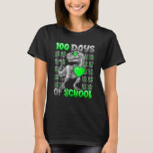 T-shirt 100 Days Of School Trex 100 Days Smarter 100th Day (Devant)
