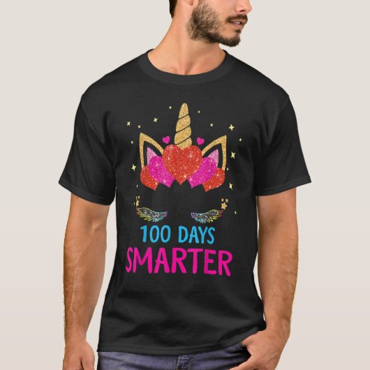 T-shirt 100 Days Of School Unicorn Happy 100th Day Teacher (Devant)