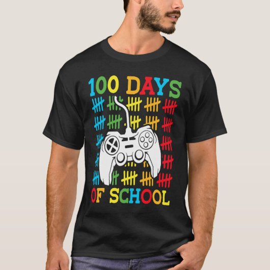 T-shirt 100 Days of School Video Games Controller Gaming K (Devant)