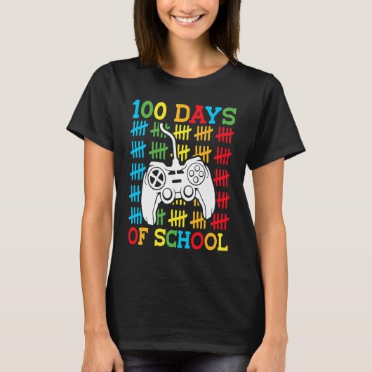 T-shirt 100 Days of School Video Games Controller Gaming K (Devant)