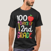T-shirt 100 Days Of Second 2nd Grade Teacher 100th Day Of  (Devant)