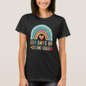 T-shirt 100 Days Of Second Grade Leopard Rainbow 100th Day (Devant)