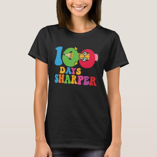 T-shirt 100 Days Sharper Teacher Student Happy 100th Day O (Devant)