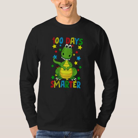 T-shirt 100 Days Smarter 100th Day Of School Cute Dinosaur (Devant)
