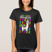T-shirt 100 Days Smarter 100th Day Of School Cute Llama Ki (Devant)