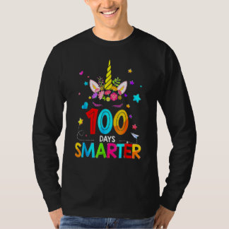 T-shirt 100 Days Smarter 100th Day Of School Unicorn Stude