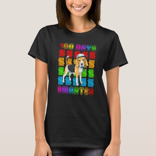 T-shirt 100 Days Smarter Beagle Dog Lovers 100 Days Of Sch (Devant)