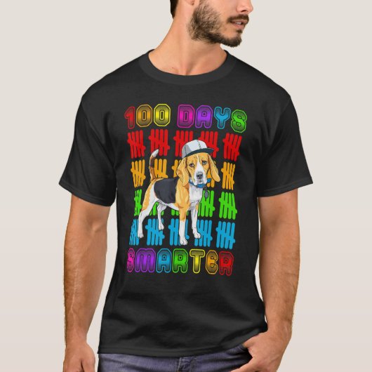 T-shirt 100 Days Smarter Beagle Dog Lovers 100 Days Of Sch (Devant)