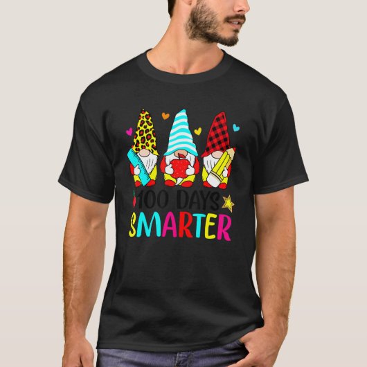 T-shirt 100 Days Smarter Cute Gnomes Happy 100th Day Of Sc (Devant)