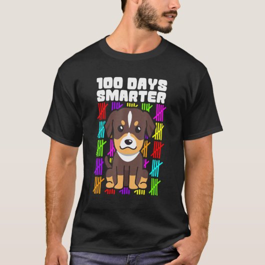 T-shirt 100 Days Smarter Dog Shirts, Rottweiler 100th Day (Devant)