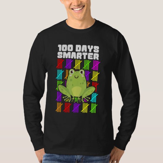 T-shirt 100 Days Smarter Frog Shirts, Boys Girls 100th Day (Devant)
