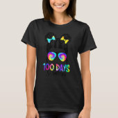 T-shirt 100 Days Smarter Girls Messy Bun Hair 100th Day Of (Devant)