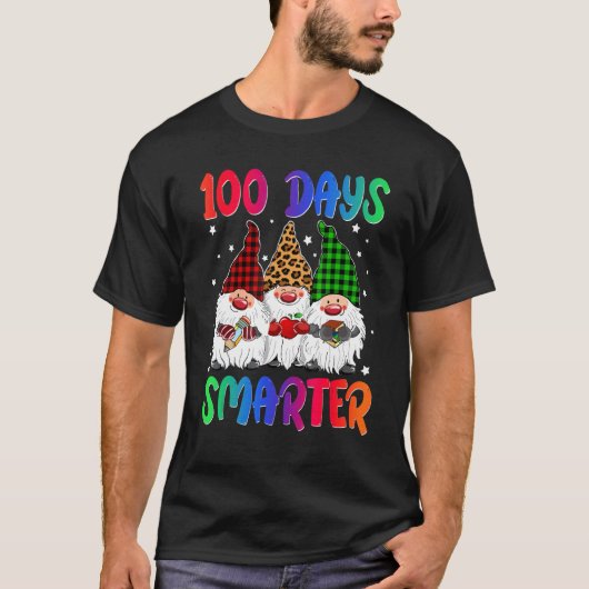 T-shirt 100 Days Smarter Gnome Teacher Kids 100th Day Of S (Devant)