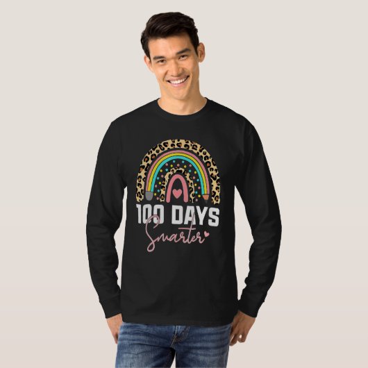 T-shirt 100 Days Smarter Happy 100th Day Of School Rainbow (Devant entier)