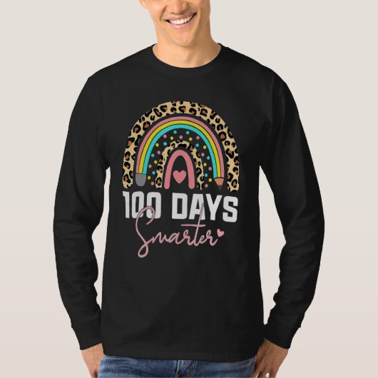 T-shirt 100 Days Smarter Happy 100th Day Of School Rainbow (Devant)