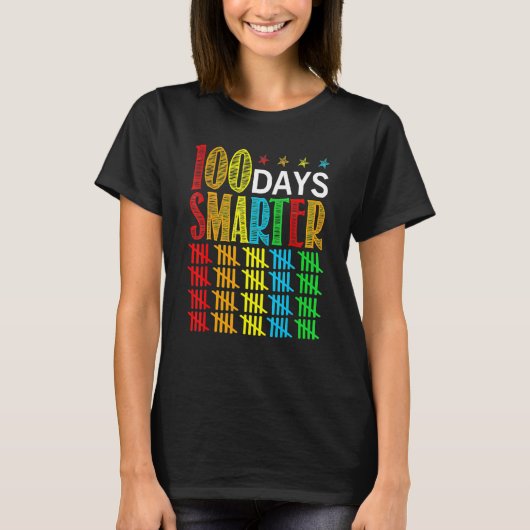 T-shirt 100 Days Smarter Happy 100th Day Of School Student (Devant)