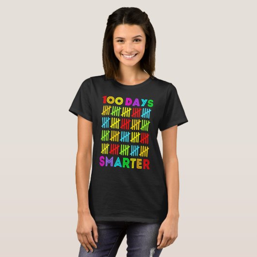 T-shirt 100 Days Smarter Happy 100th Day Of School Student (Devant entier)