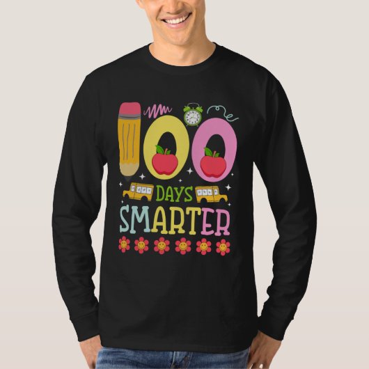 T-shirt 100 Days Smarter Happy 100th Day of School Teacher (Devant)