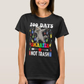 T-shirt 100 Days Smarter Not Trash Dabbing Raccoon School (Devant)