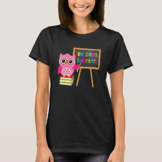 T-shirt 100 Days Smarter Owl Teacher Girls Child 100th Day