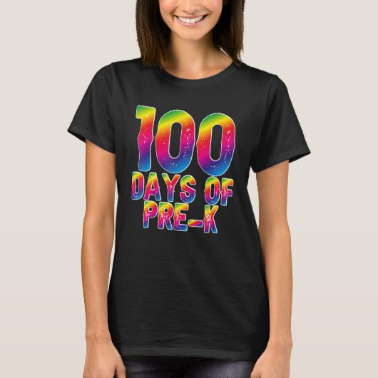 T-shirt 100 Days Smarter Pre-K Happy 100th Day Of School P (Devant)