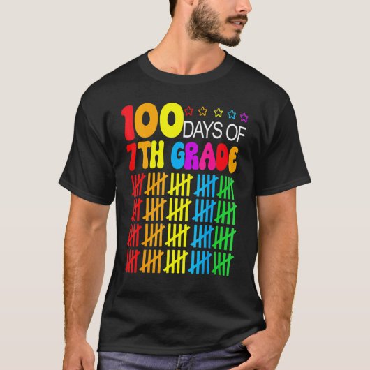 T-shirt 100 Days Smarter Seventh Grade 100th Day Of School (Devant)
