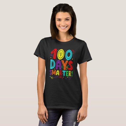 T-shirt 100 Days Smarter Teacher Student Happy 100th Day O (Devant entier)