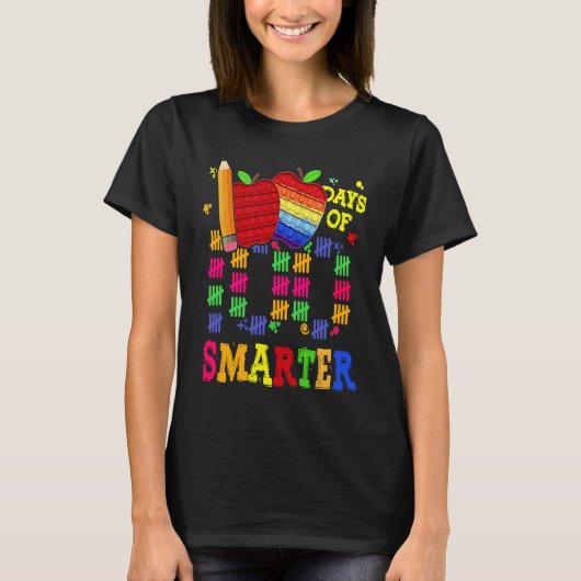 T-shirt 100 Days Smarter Teacher Student Happy 100th Day O (Devant)