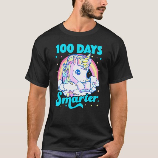 T-shirt 100 Days Smarter Unicorn Girls Teacher 100th Day O (Devant)