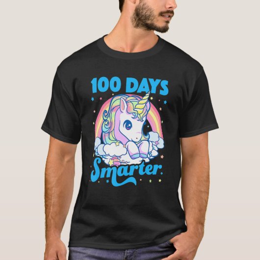 T-shirt 100 Days Smarter Unicorn Girls Teacher 100th Day O (Devant)